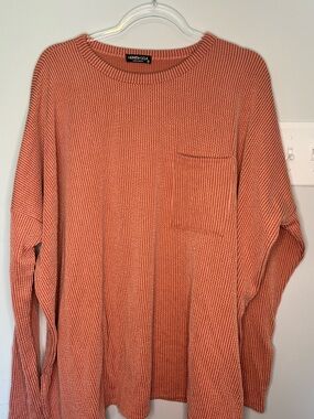 HEIMISH USA Coral Ribbed Crewneck Sweater